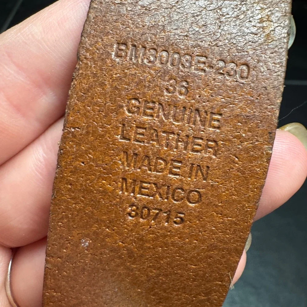 Eddie Bauer Mens Brown Genuine Leather Belt 36 BM3003E-230 Made in‎ Mexico